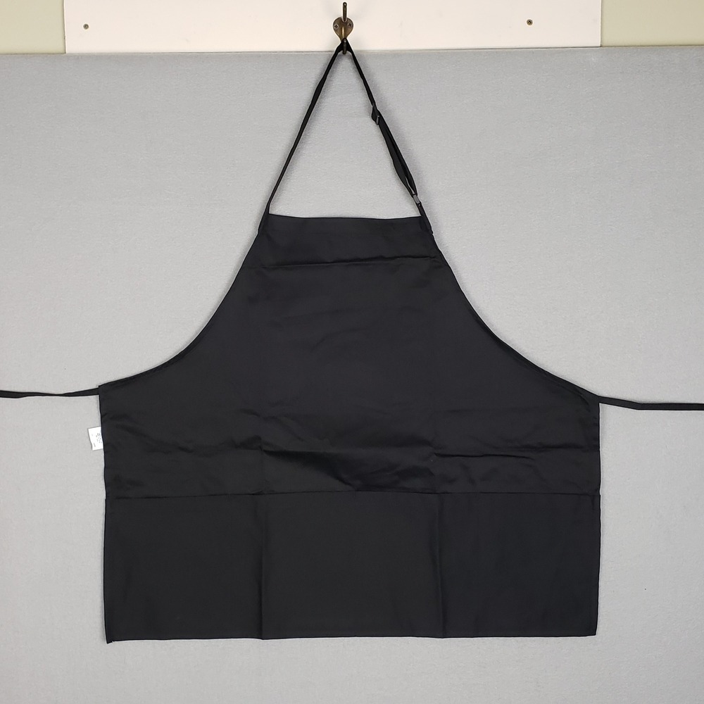 Superior Uniform Group Pocket Front Apron‎ Solid Black Classic Chef Waitress NEW